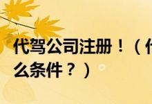 代駕公司注冊?。ù{公司怎么注冊？需要什么條件？）