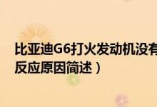 比亞迪G6打火發(fā)動(dòng)機(jī)沒(méi)有反應(yīng)(比亞迪G6打火發(fā)動(dòng)機(jī)沒(méi)有反應(yīng)原因簡(jiǎn)述)