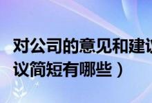對(duì)公司的意見(jiàn)和建議簡(jiǎn)短（對(duì)公司的意見(jiàn)和建議簡(jiǎn)短有哪些）