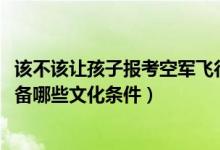 該不該讓孩子報考空軍飛行員（2022報考空軍飛行員應(yīng)該具備哪些文化條件）