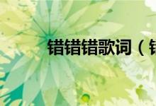 錯錯錯歌詞（錯錯錯歌詞是什么）