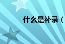 什么是補錄（為什么會有補錄）