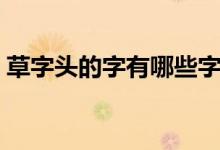 草字頭的字有哪些字（帶草字頭的字有哪些）