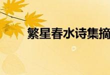 繁星春水詩(shī)集摘抄（繁星春水賞析）