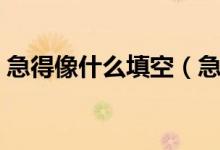 急得像什么填空（急得像什么的填空怎么寫）