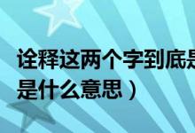 詮釋這兩個(gè)字到底是什么意思（詮釋這兩個(gè)字是什么意思）