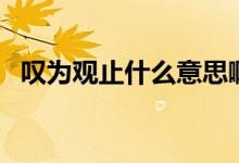 嘆為觀止什么意思?。▏@為觀止什么意思）