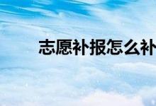 志愿補(bǔ)報(bào)怎么補(bǔ)報(bào)（有哪些注意的）