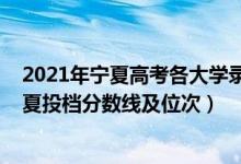 2021年寧夏高考各大學(xué)錄取分?jǐn)?shù)線（2022雙一流大學(xué)在寧夏投檔分?jǐn)?shù)線及位次）