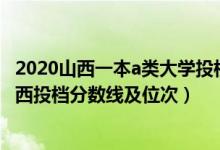 2020山西一本a類大學投檔線和排位（2022雙一流大學在山西投檔分數(shù)線及位次）