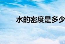 水的密度是多少（純水導電性如何）