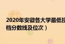 2020年安徽各大學最低投檔線（2022雙一流大學在安徽投檔分數(shù)線及位次）