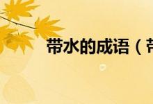 帶水的成語（帶水的成語有什么）