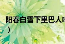 陽春白雪下里巴人啥意思(陽春白雪下里巴人)