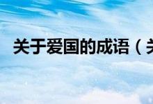 關(guān)于愛(ài)國(guó)的成語(yǔ)（關(guān)于愛(ài)國(guó)的成語(yǔ)有哪些）