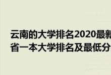 云南的大學(xué)排名2020最新排名及錄取分?jǐn)?shù)線（2022年云南省一本大學(xué)排名及最低分?jǐn)?shù)線位次）