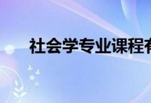 社會(huì)學(xué)專業(yè)課程有哪些（主要學(xué)什么）