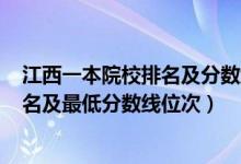 江西一本院校排名及分數(shù)線2020（2022年江西一本大學排名及最低分數(shù)線位次）