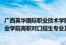 廣西英華國(guó)際職業(yè)技術(shù)學(xué)院高職擴(kuò)招（2022廣西英華國(guó)際職業(yè)學(xué)院高職對(duì)口招生專業(yè)及計(jì)劃）