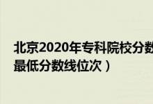 北京2020年專科院校分?jǐn)?shù)線（2022年北京?？圃盒Ｅ琶白畹头?jǐn)?shù)線位次）