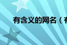 有含義的網(wǎng)名（有含義的網(wǎng)名有什么）