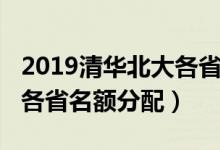 2019清華北大各省名額人數(2019清華北大各省名額分配)