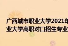 廣西城市職業(yè)大學(xué)2021年對(duì)口招生考試（2022廣西城市職業(yè)大學(xué)高職對(duì)口招生專業(yè)及計(jì)劃）