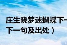 莊生曉夢(mèng)迷蝴蝶下一句是啥（莊生曉夢(mèng)迷蝴蝶下一句及出處）