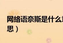 網(wǎng)絡(luò)語奈斯是什么意思（網(wǎng)絡(luò)語 奈斯 是啥意思）