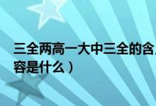 三全兩高一大中三全的含義是什么（三全兩高一大具體指內(nèi)容是什么）