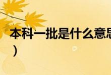 本科一批是什么意思?。ū究埔慌盒Ｖ甘裁矗?class=