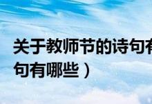 關(guān)于教師節(jié)的詩(shī)句有哪些呀（關(guān)于教師節(jié)的詩(shī)句有哪些）