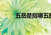 五岳是指哪五座山(分別是什么)
