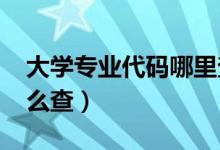 大學(xué)專業(yè)代碼哪里查（2018大學(xué)專業(yè)代碼怎么查）
