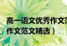 高一語文優(yōu)秀作文范文800字（高一語文優(yōu)秀作文范文精選）