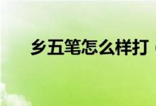 鄉(xiāng)五筆怎么樣打（鄉(xiāng)五筆怎么打字筆）