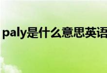 paly是什么意思英語（paly是什么意思語音）