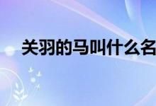 關(guān)羽的馬叫什么名字（關(guān)羽的馬叫什么）