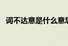 詞不達(dá)意是什么意思（詞不達(dá)意意思說(shuō)明）