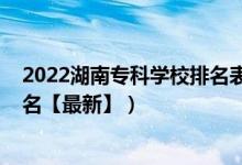 2022湖南?？茖W(xué)校排名表及分?jǐn)?shù)線（2022湖南?？茖W(xué)校排名【最新】）