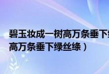 碧玉妝成一樹(shù)高萬(wàn)條垂下綠絲絳是什么意思（碧玉妝成一樹(shù)高萬(wàn)條垂下綠絲絳）