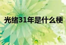 光緒31年是什么梗（光緒31年是什么年代）