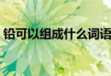 鉛可以組成什么詞語(yǔ)（鉛可以組成什么詞語(yǔ)）