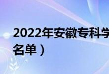 2022年安徽?？茖W(xué)校排名（最好的高職院校名單）