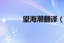 望海潮翻譯（望海潮完整翻譯）