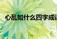心亂如什么四字成語（心亂如什么要成語）