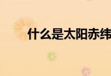 什么是太陽赤緯（太陽赤緯是什么）