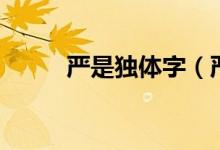 嚴是獨體字（嚴是獨體字結(jié)構(gòu)嗎）