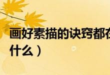 畫(huà)好素描的訣竅都在這里（畫(huà)好素描的訣竅是什么）