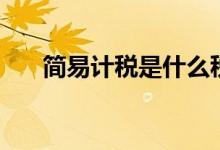 簡易計(jì)稅是什么稅（簡易計(jì)稅是什么）